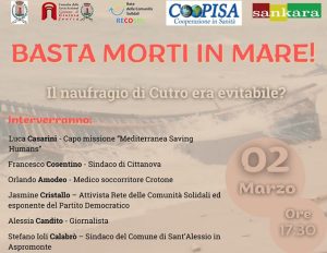 BASTA MORTI IN MARE! Il 2 marzo a Gioiosa Ionica un convegno organizzato da Recosol